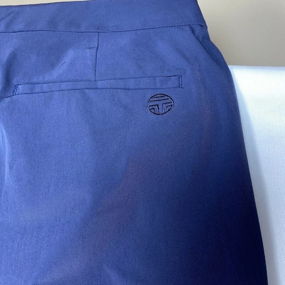 Tory Burch Sports Tech Golf Shorts Women Size 4 Navy Blue Twill Back Welt Pocket - Picture 5 of 8
